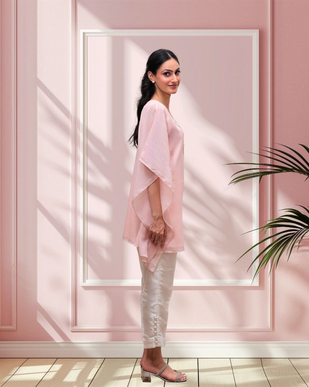 Pink mist kaftan set